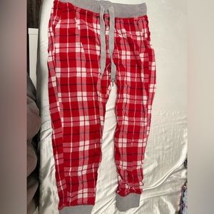 Red Plaid Aerie Pj Jogger Pants